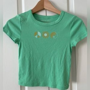 Crop tee top in lime color. American Eagle size Small. New with tags